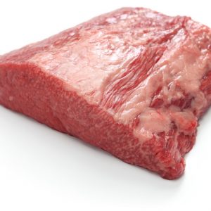 raw beef brisket isolated on white background