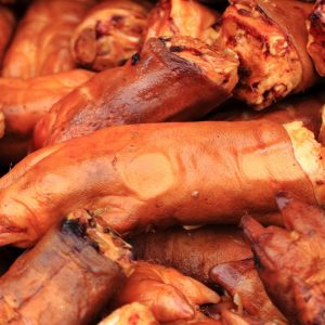smoked pig legs texture