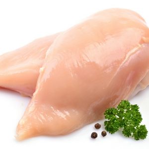 Chicken meat on a white background