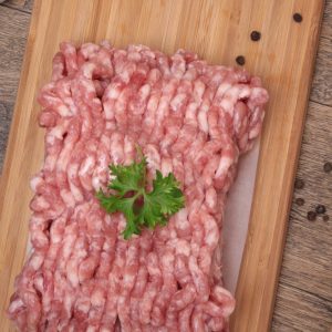 Raw minced meat with pepper, garlic