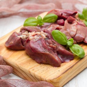 raw chicken liver with black pepper